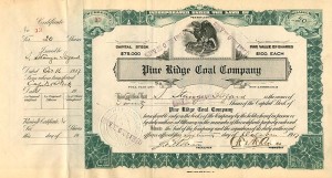 Pine Ridge Coal Co. - Stock Certificate